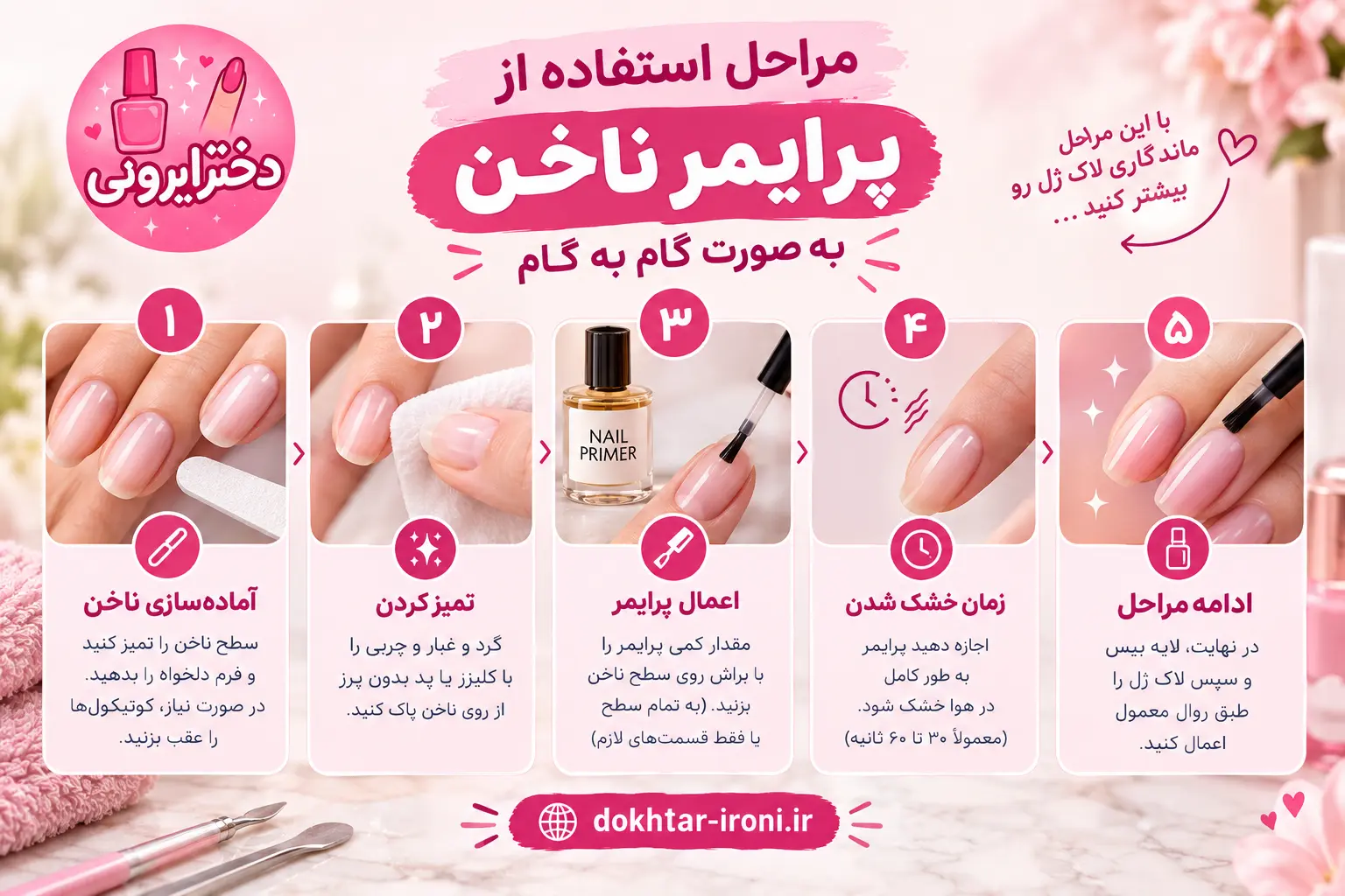 مراحل استفاده از پرایمر ناخن به صورت گام به گام